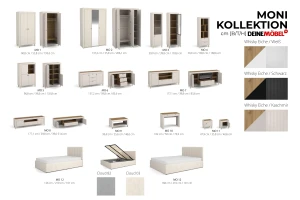 MONI B slaapkamerset met bed 120x200, kledingkast, kaptafel & nachtkastje Kinder Meubels 24