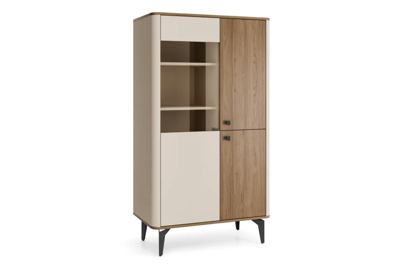AURO 03 vitrinekast, 2-deurs staande vitrinekast met glazen deur, 88 cm breed, AURO-collectie Kinder Meubels 24