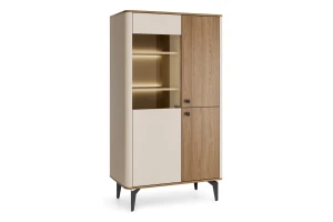 AURO 03 vitrinekast, 2-deurs staande vitrinekast met glazen deur, 88 cm breed, AURO-collectie Kinder Meubels 24