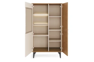 AURO 03 vitrinekast, 2-deurs staande vitrinekast met glazen deur, 88 cm breed, AURO-collectie Kinder Meubels 24