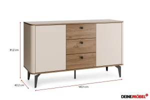 AURO 04 commode, dressoir met 3 lades, 2 deuren & legplanken, AURO-collectie Kinder Meubels 24