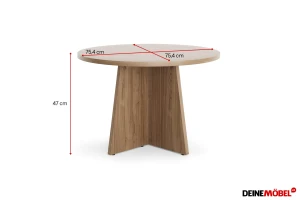 AURO 07 salontafel, ronde woonkamertafel, sofatafel, B/H/D: 75,4x 47x75,4 cm, AURO-collectie Kinder Meubels 24