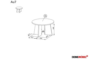 AURO 07 salontafel, ronde woonkamertafel, sofatafel, B/H/D: 75,4x 47x75,4 cm, AURO-collectie Kinder Meubels 24