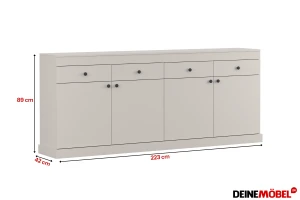 FARO commode 4D4S 223 cm breed in kasjmier, FARO-collectie Kinder Meubels 24