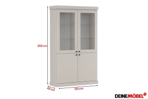 FARO vitrinekast 4D 123 cm breed, 4-deurs, FARO-collectie Kinder Meubels 24