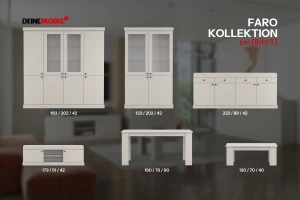 FARO vitrinekast 4D 123 cm breed, 4-deurs, FARO-collectie Kinder Meubels 24