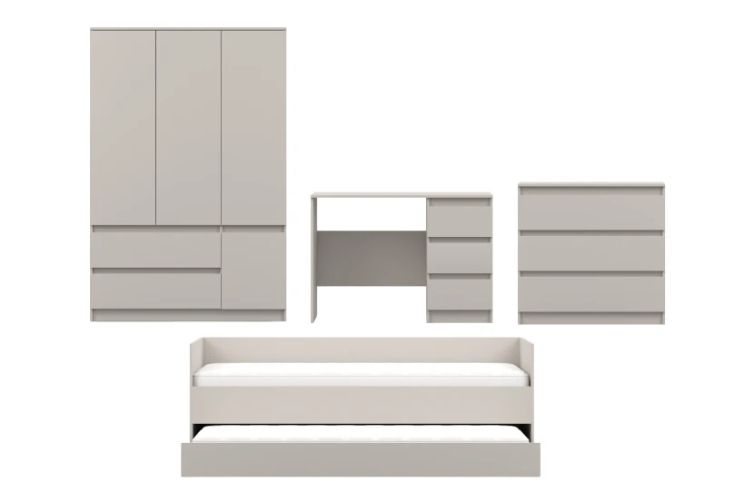 SIMO C tienerkamerset, kinderkamerset met bed 90x200 cm & logeerbed 80x200 cm Kinder Meubels 24