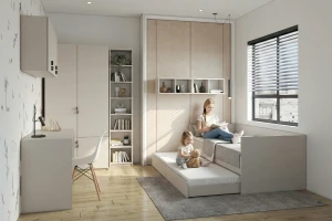 SIMO C tienerkamerset, kinderkamerset met bed 90x200 cm & logeerbed 80x200 cm Kinder Meubels 24