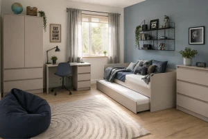 SIMO D tienerkamerset, kinderkamerset met bed 90x200 cm & logeerbed 80x200 cm Kinder Meubels 24