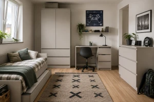 SIMO D tienerkamerset, kinderkamerset met bed 90x200 cm & logeerbed 80x200 cm Kinder Meubels 24