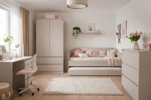 SIMO D tienerkamerset, kinderkamerset met bed 90x200 cm & logeerbed 80x200 cm Kinder Meubels 24