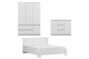 SIMO G slaapkamerset in wit / kasjmier, SIMO-collectie, incl. bed 160x200 Kinder Meubels 24