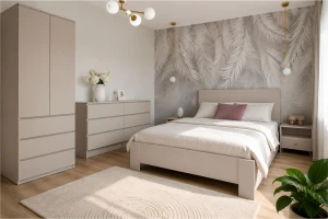 SIMO G slaapkamerset in wit / kasjmier, SIMO-collectie, incl. bed 160x200 Kinder Meubels 24