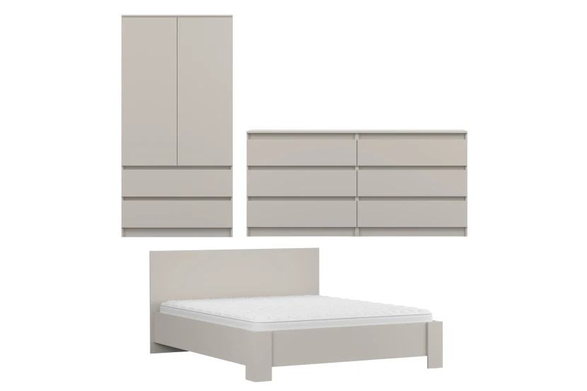 SIMO H slaapkamerset in wit / kasjmier, SIMO-collectie, incl. bed 160x200 Kinder Meubels 24