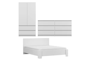SIMO H slaapkamerset in wit / kasjmier, SIMO-collectie, incl. bed 160x200 Kinder Meubels 24
