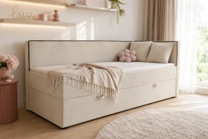 GINA boxspringbed, daybed met opbergruimte BOUCLÉ-LOOK Kinder Meubels 24
