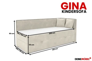 GINA boxspringbed, daybed met opbergruimte BOUCLÉ-LOOK Kinder Meubels 24