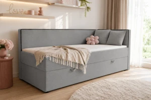 GINA boxspringbed, daybed met opbergruimte BOUCLÉ-LOOK Kinder Meubels 24
