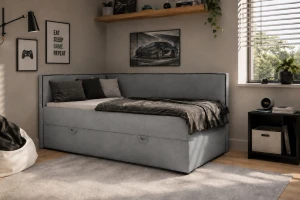 GINA boxspringbed, daybed met opbergruimte BOUCLÉ-LOOK Kinder Meubels 24