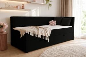 GINA boxspringbed, daybed met opbergruimte BOUCLÉ-LOOK Kinder Meubels 24