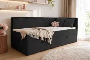 GINA boxspringbed, daybed met opbergruimte BOUCLÉ-LOOK Kinder Meubels 24