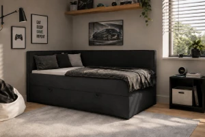 GINA boxspringbed, daybed met opbergruimte BOUCLÉ-LOOK Kinder Meubels 24