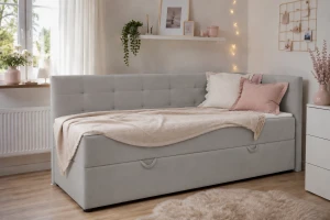 FAVIO boxspringbed, daybed met opbergruimte VELOURSLOOK Kinder Meubels 24