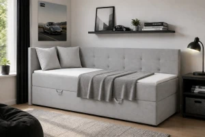 FAVIO boxspringbed, daybed met opbergruimte VELOURSLOOK Kinder Meubels 24