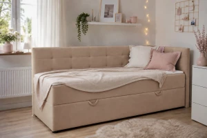 FAVIO boxspringbed, daybed met opbergruimte VELOURSLOOK Kinder Meubels 24