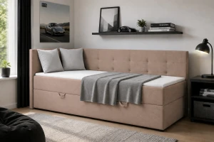 FAVIO boxspringbed, daybed met opbergruimte VELOURSLOOK Kinder Meubels 24