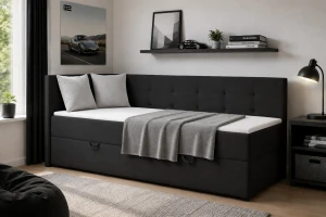 FAVIO boxspringbed, daybed met opbergruimte VELOURSLOOK Kinder Meubels 24