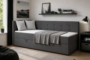 FAVIO boxspringbed, daybed met opbergruimte VELOURSLOOK Kinder Meubels 24