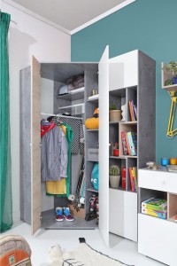 SIMON S02 Kledingkast 90 cm Kinder Meubels 24