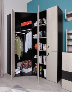PETRA P02 Kledingkast Hoekkast 90 cm Kinder Meubels 24