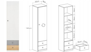 POKO 04 Plank 2 lades Kinder Meubels 24