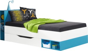 MOBY Eenpersoonsbed wit/blauw Kinder Meubels 24
