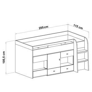 MOBY I Eenpersoonsbed met Bureau Kinder Meubels 24