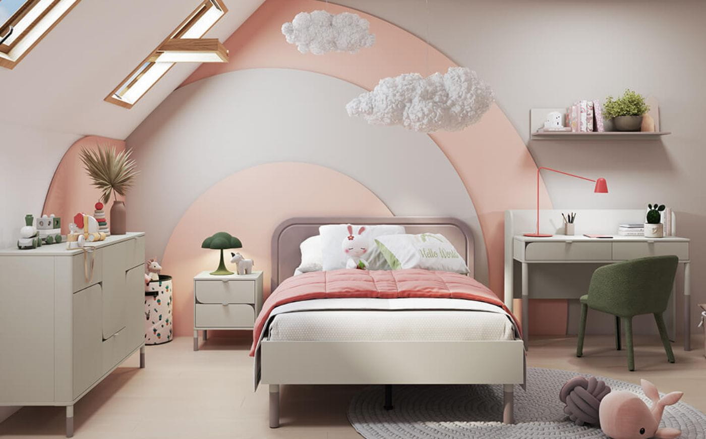 L-HR002 Kinderkamer-Set met Bed Kinder Meubels 24