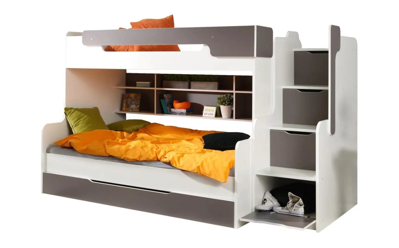 HANNA 2-persoons Stapelbed Hoogslaper Kinder Meubels 24