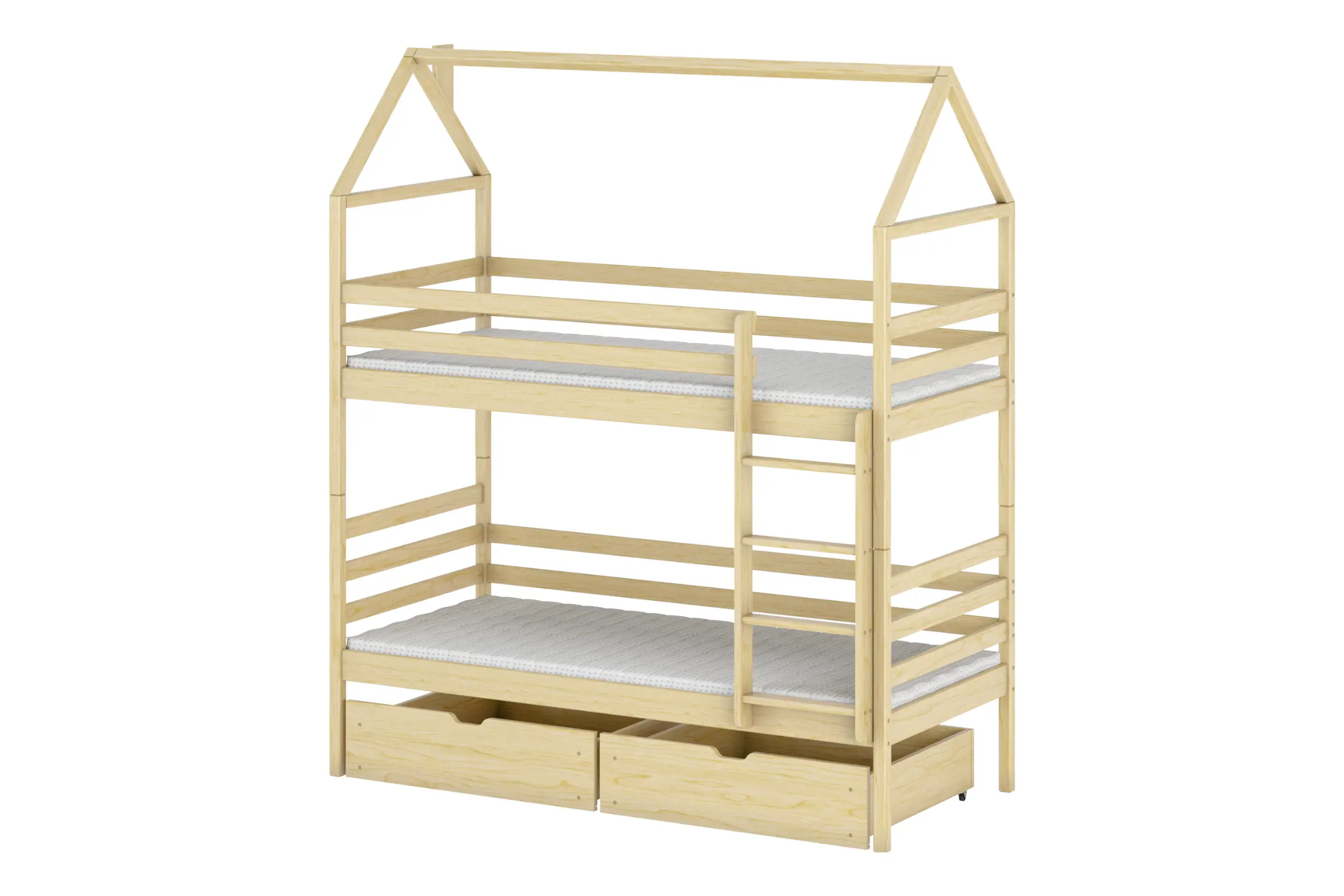 ALEXA 90x200 Natuurlijk Grenenhout Stapelbed Kinder Meubels