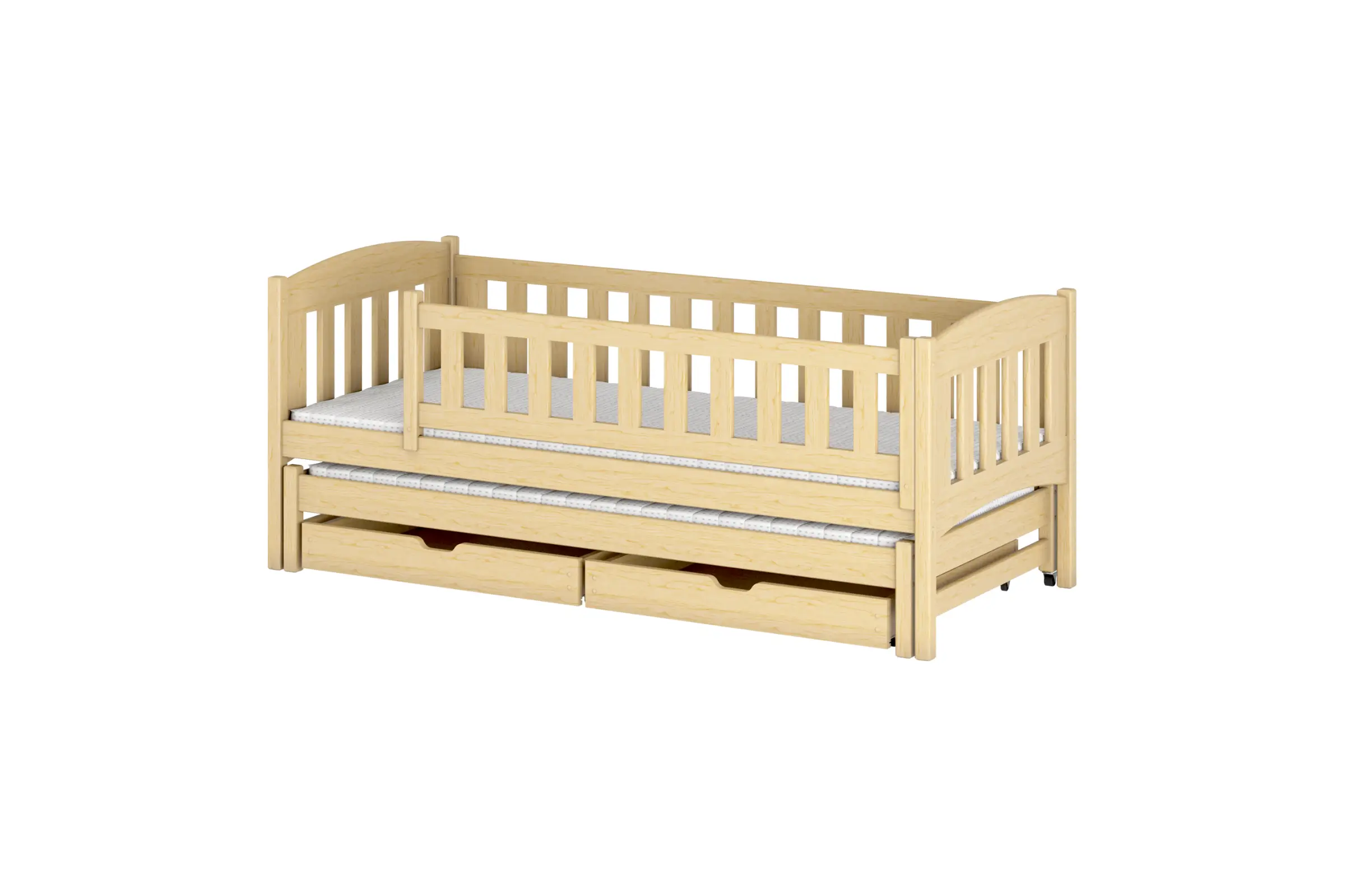 AMELIA 90x200 Natuurlijk Grenenhout Uitschuifbed Kinderbed Kinder Meubels