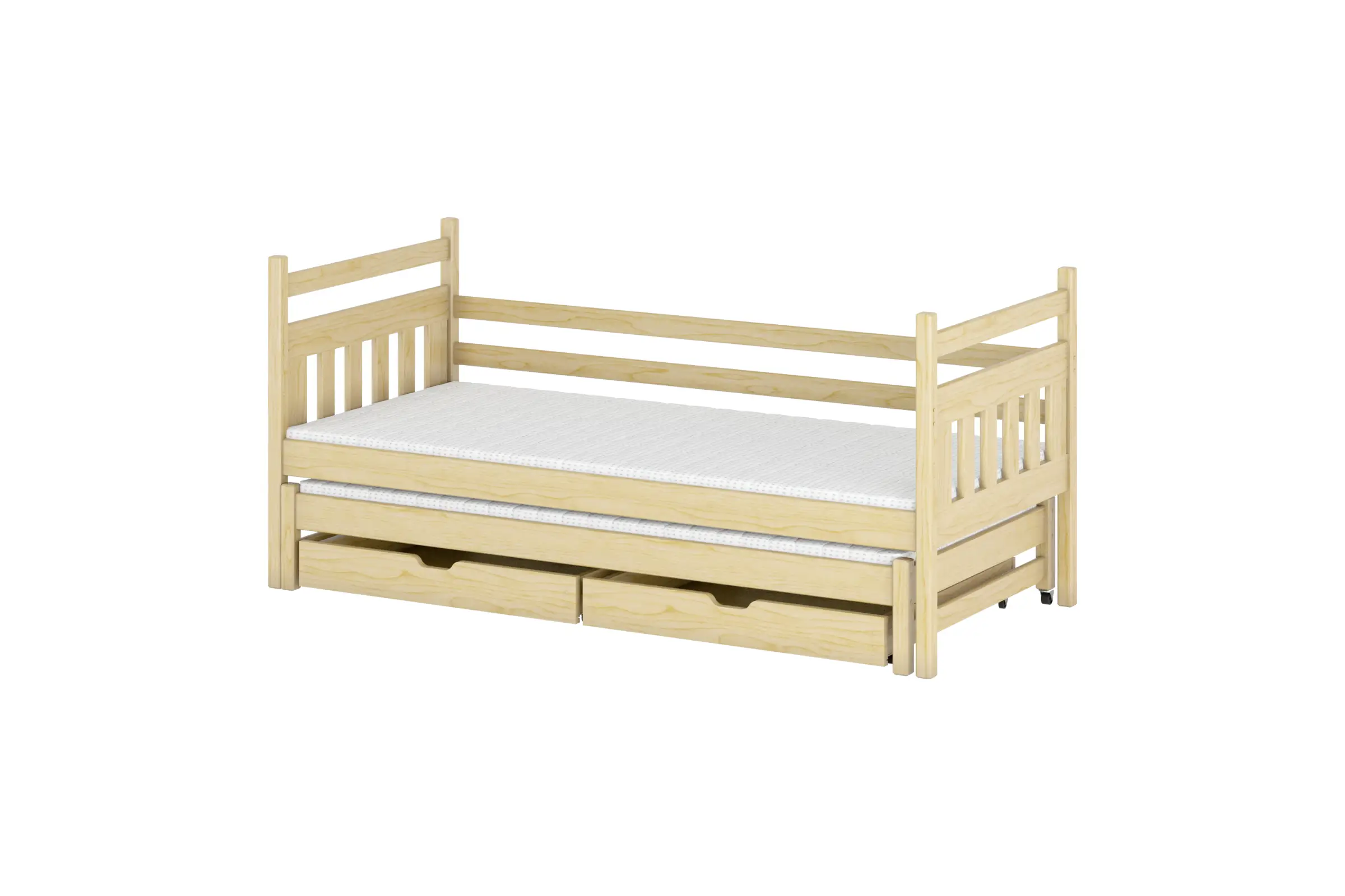 DOMINIK 90x200 Natuurlijk Grenenhout Uitschuifbed Kinderbed Kinder Meubels