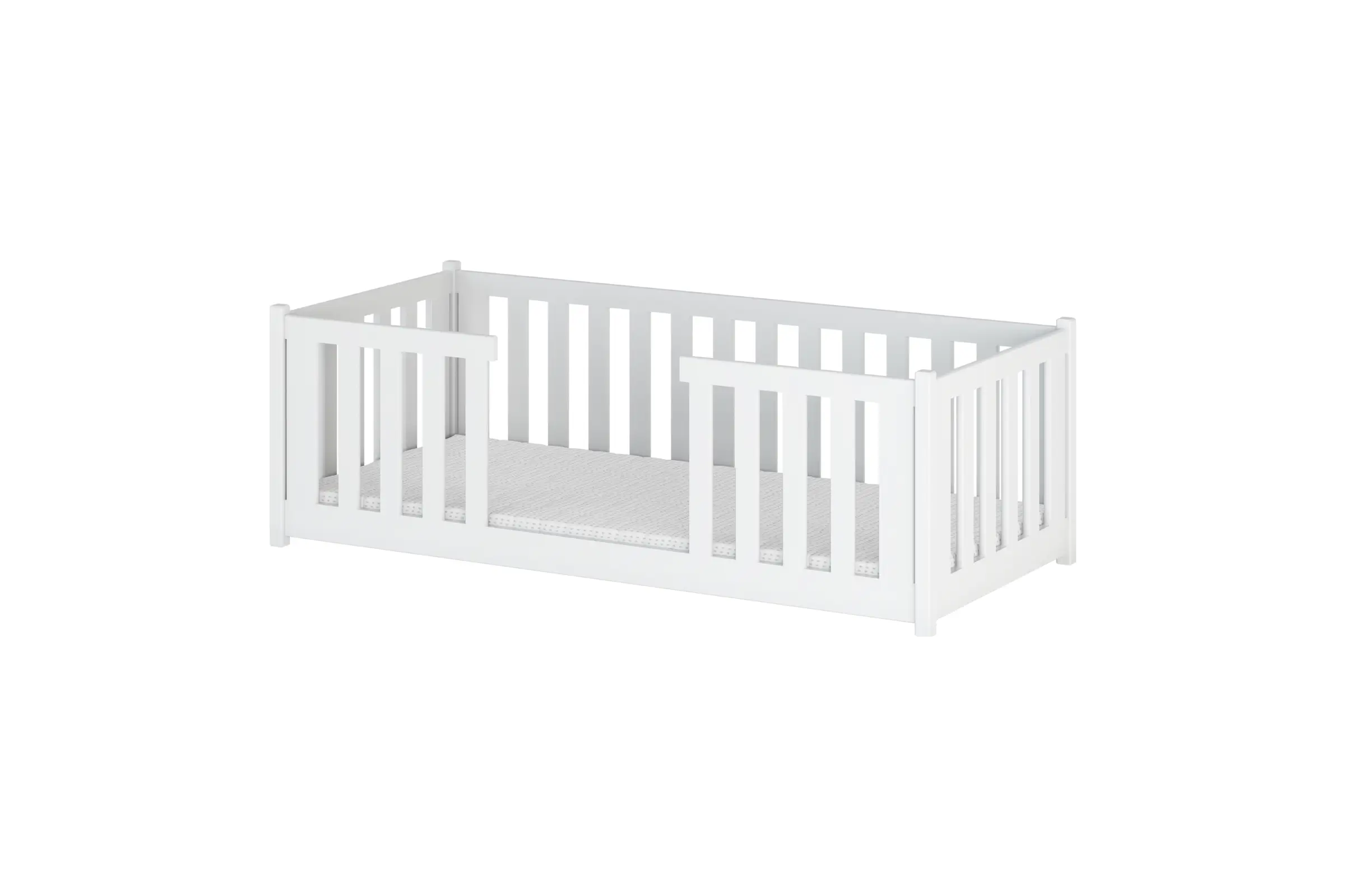 FABIO 90x200 Wit Kinderbed Vloerbed Kinder Meubels