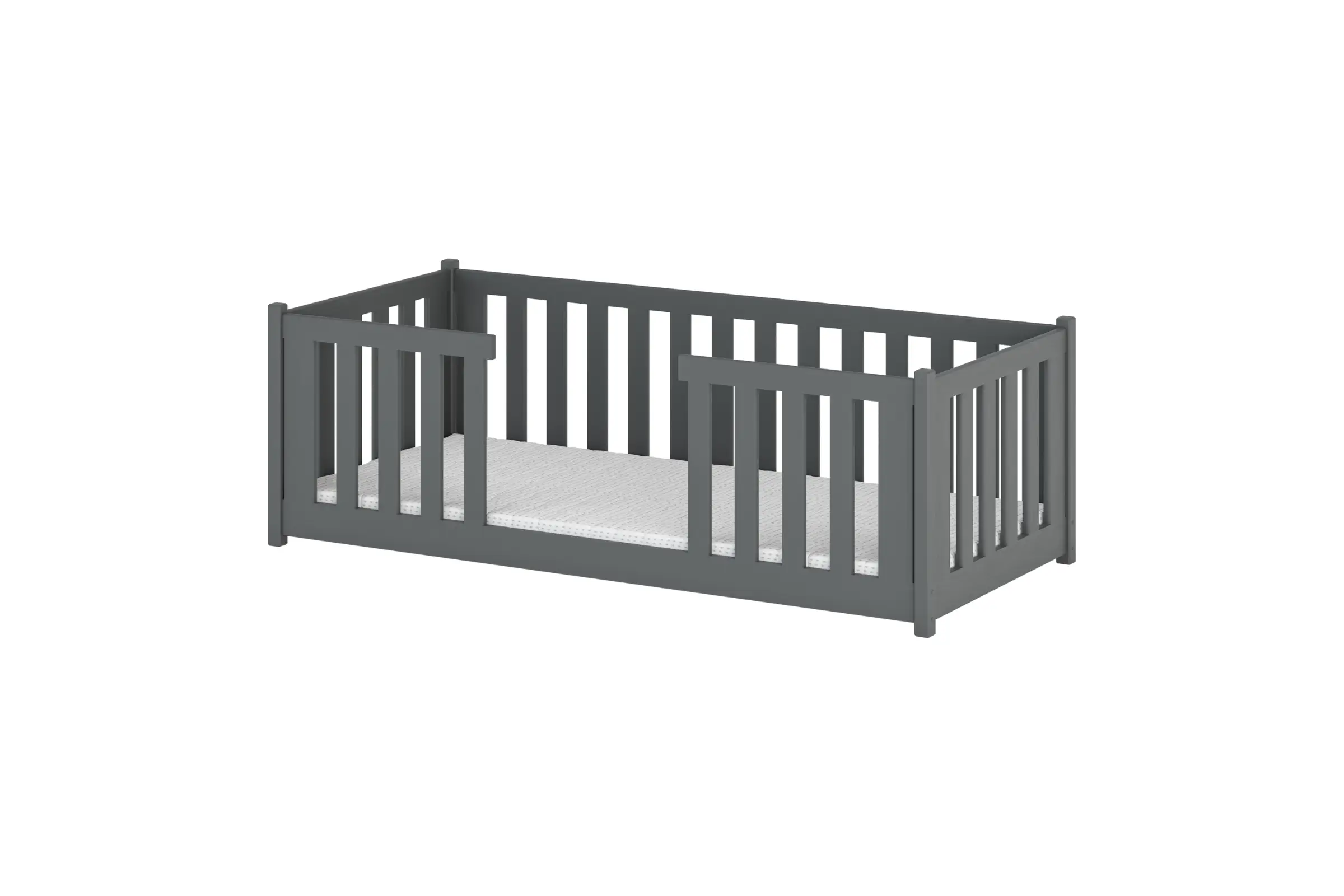 FABIO 90x200 Grafiet Kinderbed Vloerbed Kinder Meubels