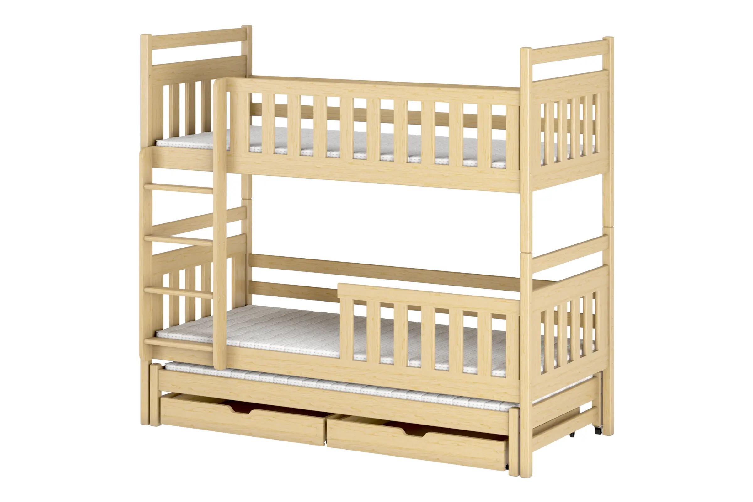 KAJA 90x200 Natuurlijk Grenenhout Stapelbed Kinder Meubels