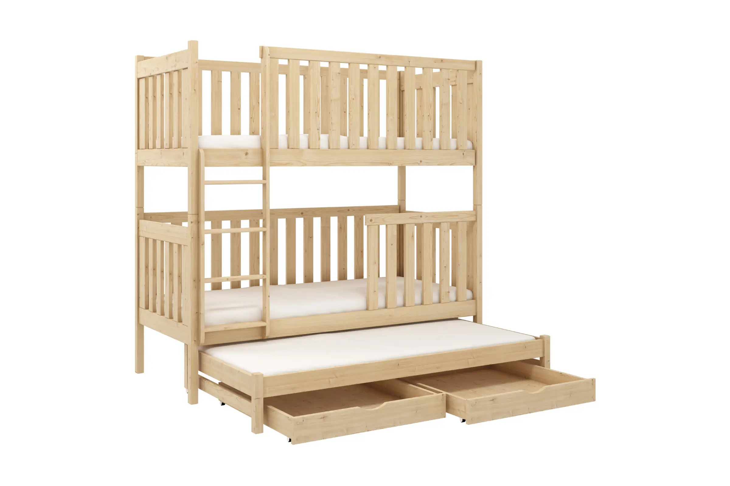 OLIVIA 90x200 Natuurlijk Grenenhout Stapelbed Kinder Meubels