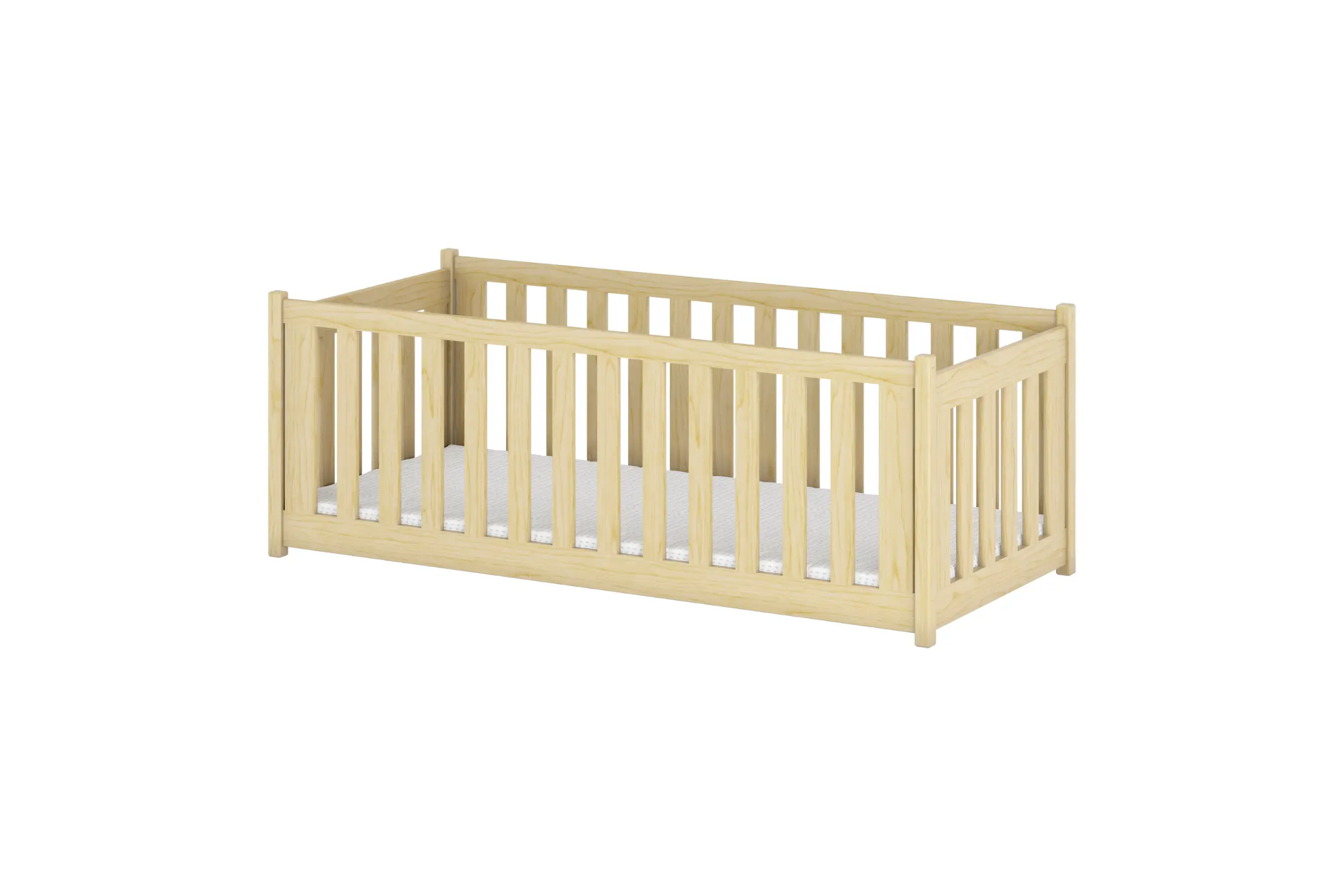 CAROLIN 90x200 Natuurlijk Grenenhout Kinderbed Vloerbed Kinder Meubels