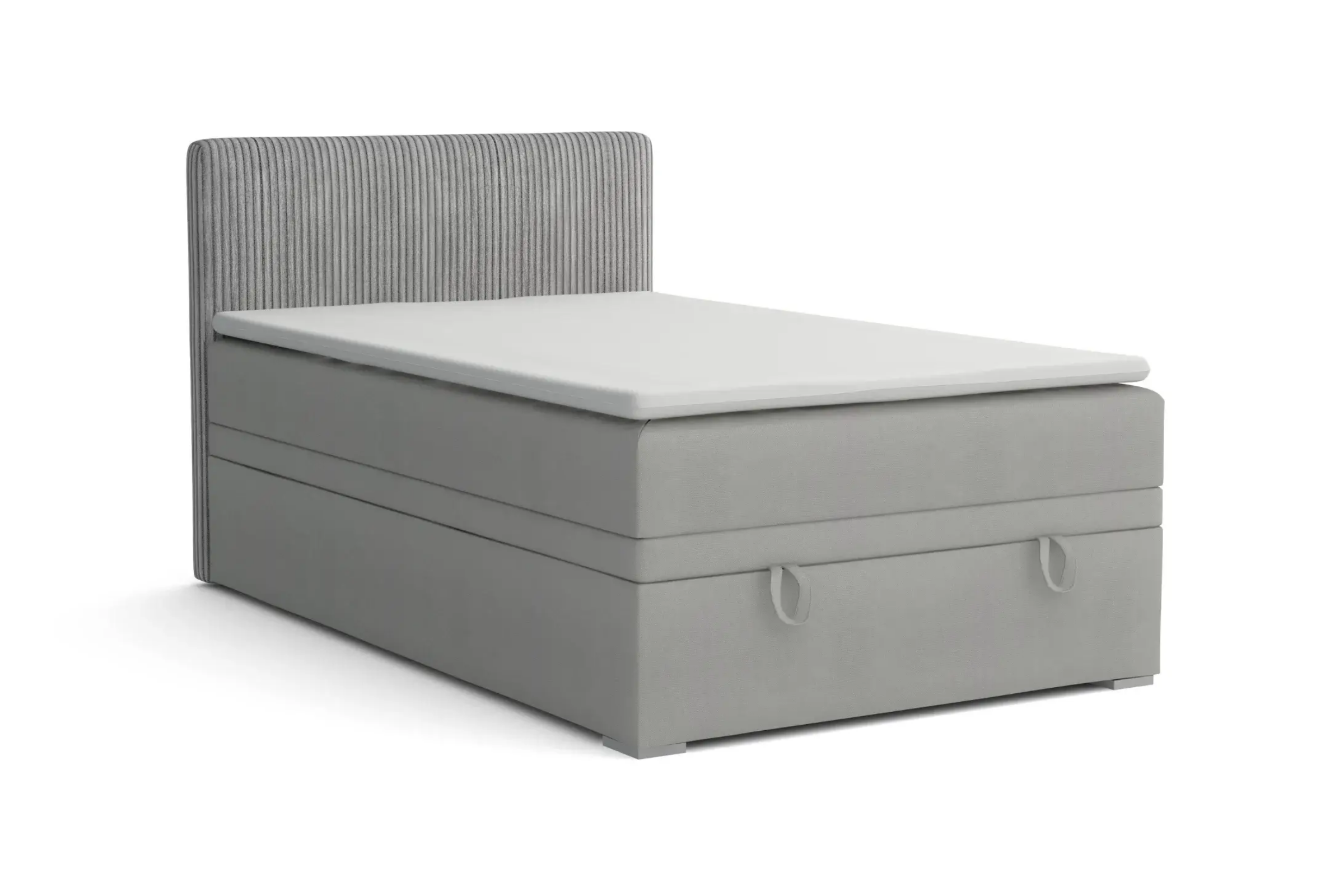 DAGA MINI 120x200 Poso 55/Paros 5 Lichtgrijs boxspringbed met opbergruimte en een doorlopende matras Kinder Meubels 24