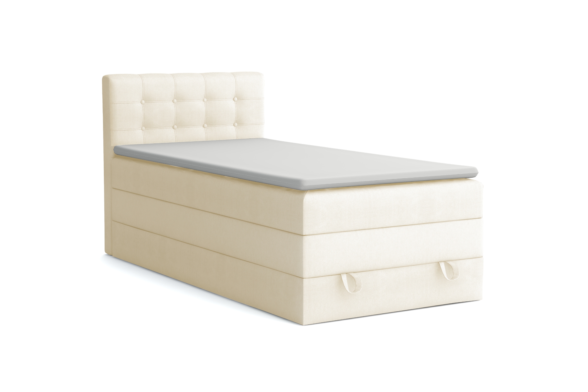 JUNG 1 100x200 Kronos 38 Crème boxspringbed gestoffeerd bed compleetbed Kinder Meubels 24