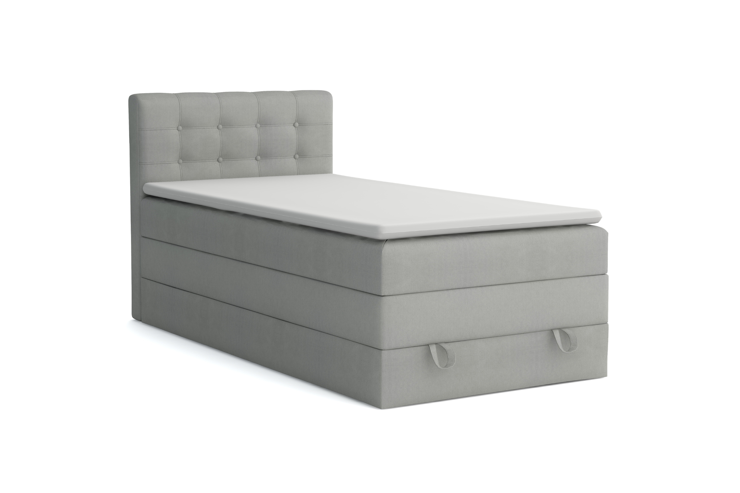 JUNG 1 100x200 Paros 5 Lichtgrijs boxspringbed gestoffeerd bed compleetbed Kinder Meubels 24